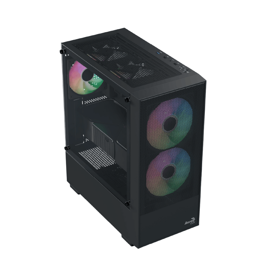 AeroCool B508A Flow Mid-Tower PC Case + LUX 550W 80 PLUS Bronze PSU | ATX · Micro-ATX · Mini-ITX | Mesh Front · Tempered