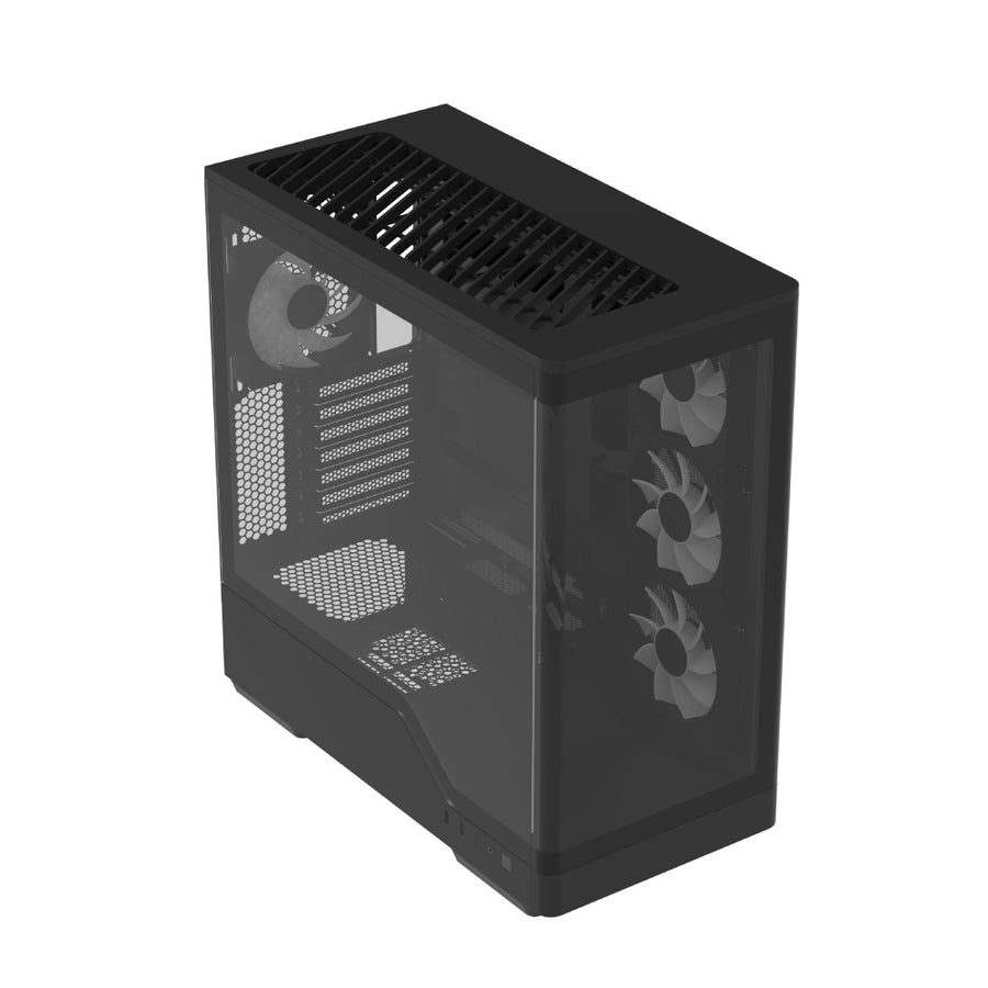 AeroCool P500A Mid-Tower PC Case | ATX · Micro-ATX · Mini-ITX · BTF Reverse-Connector Ready | 4 × 120mm ARGB PWM Fans | 