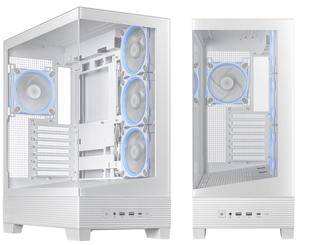 ASUS A31 PLUS Mid-Tower PC Case | ATX · Micro-ATX · Mini-ITX · BTF Ready | 4 × 120mm ARGB Fans | 360mm Radiator · 380mm GPU · 165mm Cooler | Tempered Glass Front & Side | Black