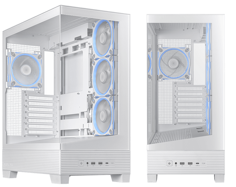 ASUS A31 PLUS Mid-Tower PC Case | ATX · Micro-ATX · Mini-ITX · BTF Ready | 4 × 120mm ARGB Fans | 360mm Radiator · 380mm 