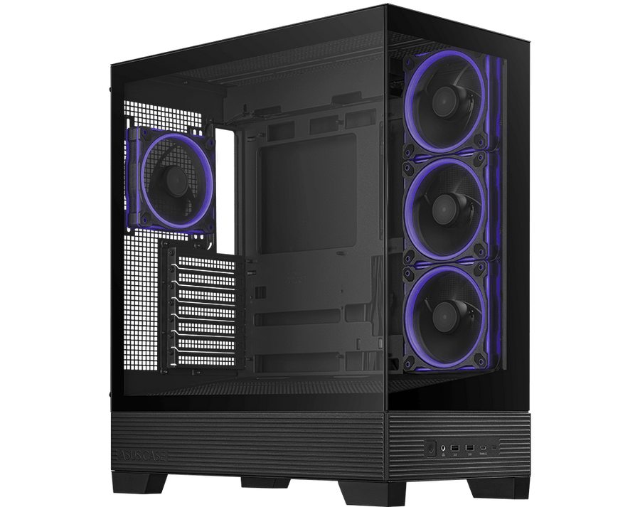ASUS A31 PLUS Mid-Tower PC Case | ATX · Micro-ATX · Mini-ITX · BTF Ready | 4 × 120mm ARGB Fans | 360mm Radiator · 380mm 