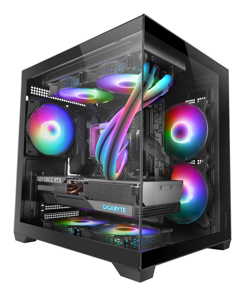 Mars Gaming MC-VIEW2 PC Case | Micro-ATX | Tempered Glass | ARGB Fans