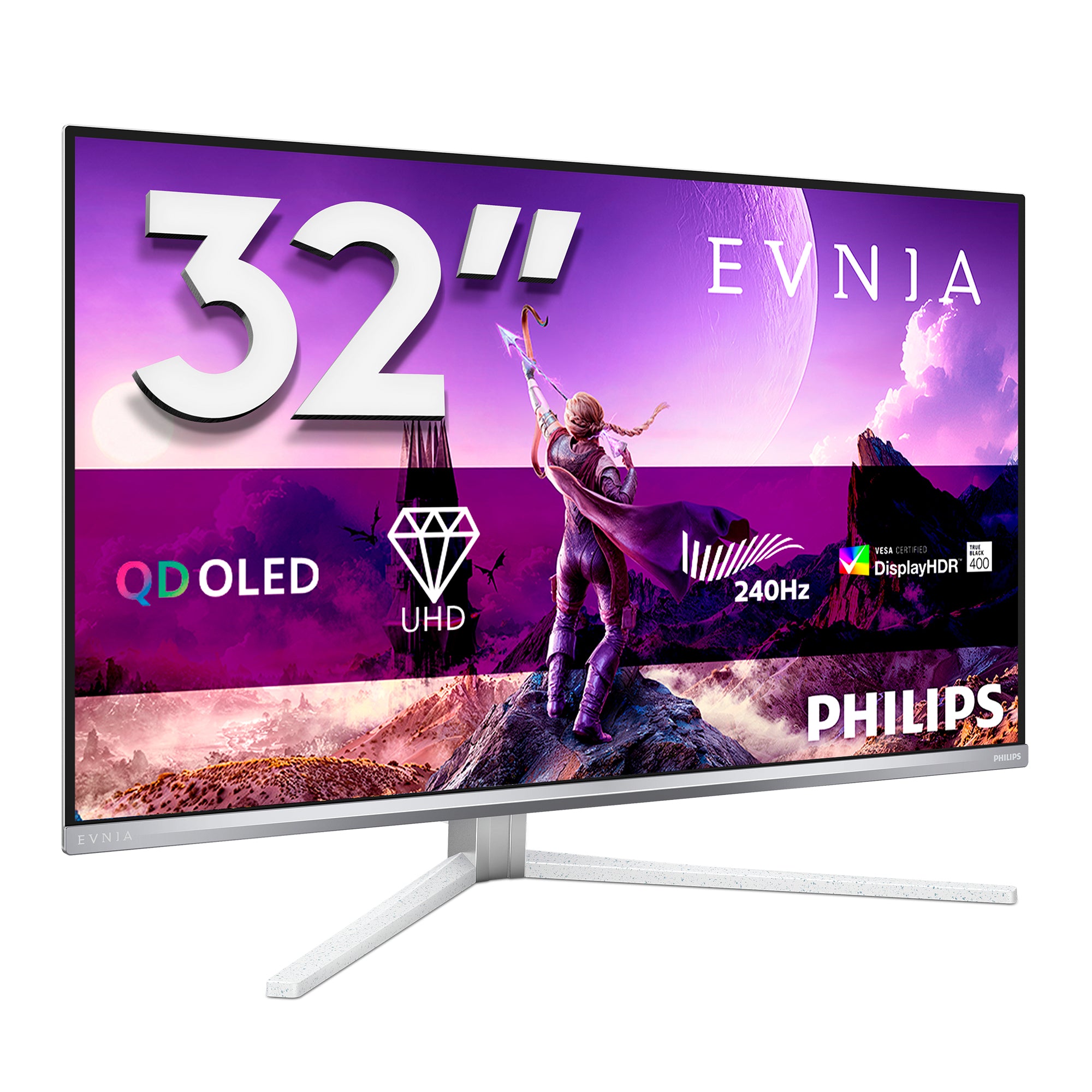 Philips Evnia 32M2N8900AM 32-Inch Gaming Monitor | 4K UHD 3840x2160 | 240Hz | 0.03ms | OLED Panel | DisplayHDR 400 | FreeSync Premium + G-Sync Compatible | ملاحظة: polorize