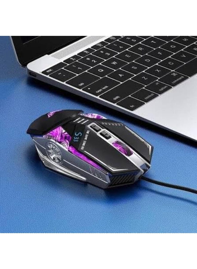AULA S33 Wired Gaming Mouse | Wired USB | 2400 DPI · 4 Adjustable Levels | 7 Buttons | RGB Backlight | Black