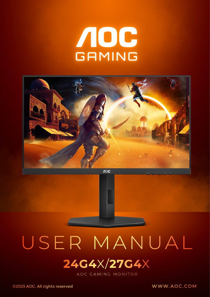 AOC Gaming 24G4X | 23.8" FHD Fast IPS Gaming Monitor | 180Hz | 1ms | HDR10 | G-SYNC Compatible