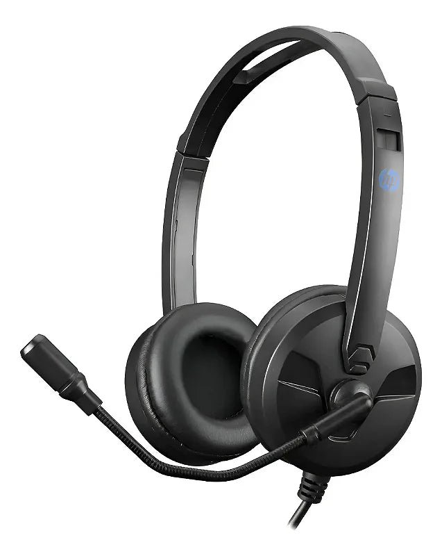 HP DHE-8009 Stereo Headset | 40mm Drivers | 20Hz–20kHz | Omnidirectional Boom Mic | Single 3.5mm Jack · 1.9m Cable | 119