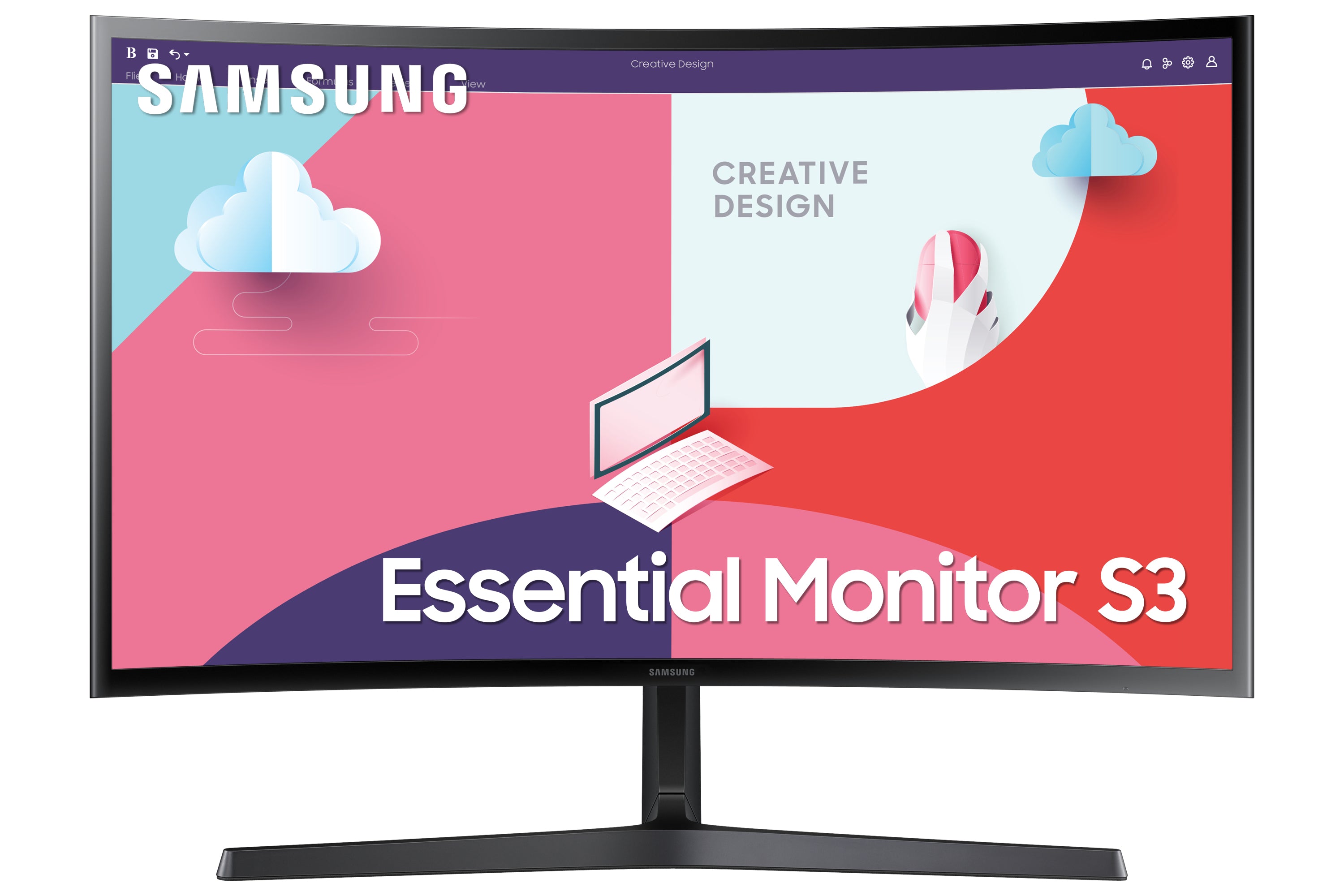 Samsung 27-Inch Curved Monitor | Full HD 1920x1080 | 75Hz | 4ms | VA Panel 1800R | FreeSync | ملاحظة: new