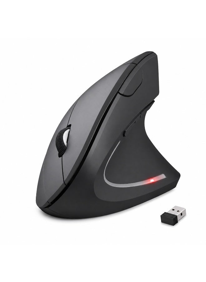 Jedel W925 Vertical Ergonomic Wireless Mouse | 2.4GHz Wireless | 800·1200·1600 DPI | 6 Buttons | Silent Click | Black