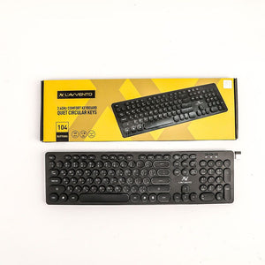 L'avvento KB206 2.4GHz Wireless Keyboard | 104 Keys · US + Arabic Layout | Up to 15 m Working Range | 1× AAA Battery · Laser-Painted Keycaps | Black