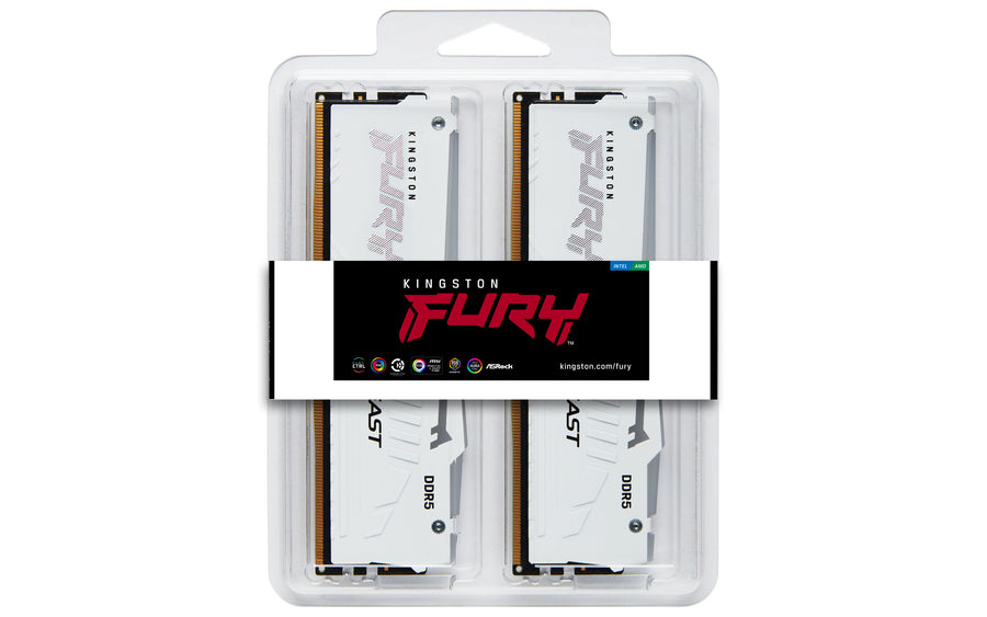 Kingston Fury Beast 32GB (2x16GB) DDR5 6000MHz Desktop Memory | White