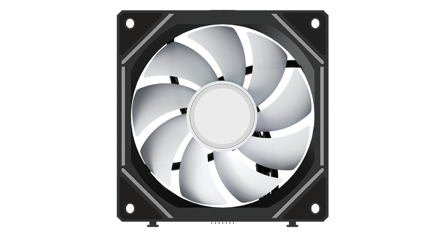 Ocypus Gamma F12 UNI BK ARGB 3-in-1 Case Fan | 120mm · 3-Pack · Cable-Free Interlocking | PWM 800-1800 RPM · 53 CFM | 1.
