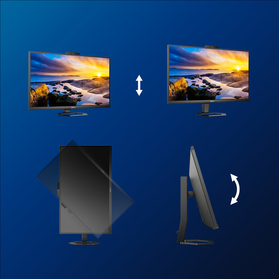 Philips 27E1N5600HE 27-Inch Monitor | QHD 2560x1440 | 75Hz | IPS Panel | HDMI + DisplayPort + USB-C | Height Adjustable | Black