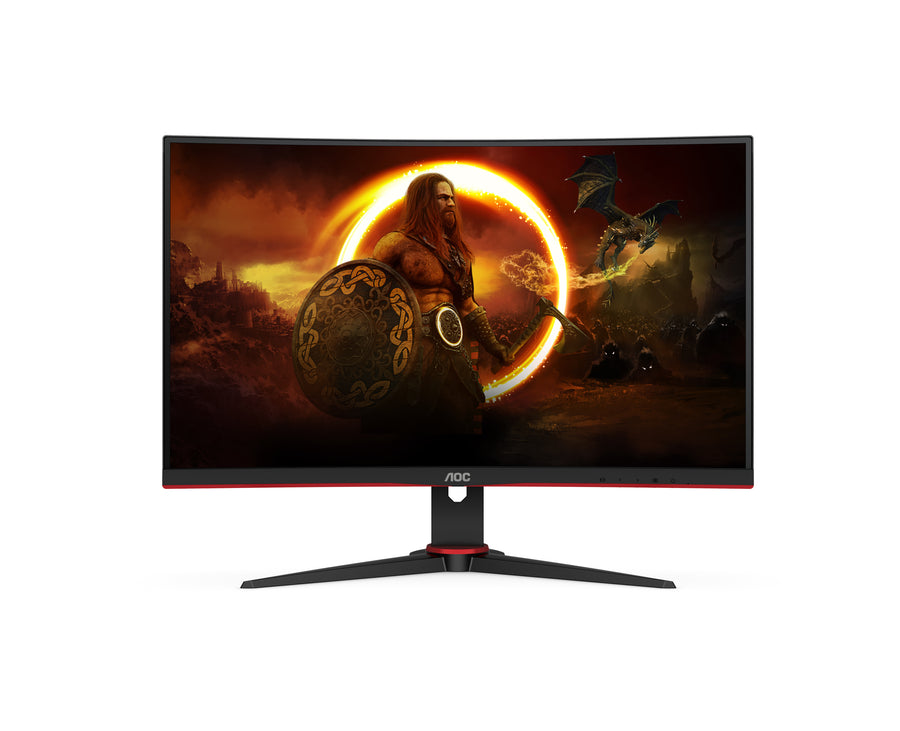 AOC | 27" Curved Gaming Monitor | QHD 2560x1440 | 165Hz | Curved | FreeSync Premium | HDMI + DisplayPort | Black