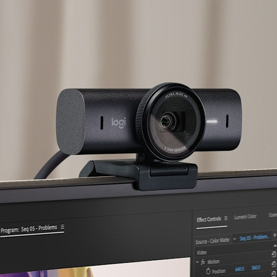 Logitech MX Brio Ultra HD 4K Webcam | 4K 30fps · 1080p 60fps | Dual Beamforming Noise-Reducing Mics | 4x Digital Zoom | 