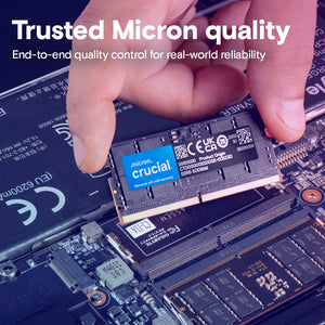 Crucial 16GB Kit (2x8GB) DDR5-4800 SODIMM Laptop Memory CT2K8G48C40S5 | PC5-38400 | CL40 | 1.1V | 262-Pin Non-ECC Unbuffered | On-Die ECC | Dual-Channel Matched Pair | Notebook RAM Upgrade | Intel + AMD