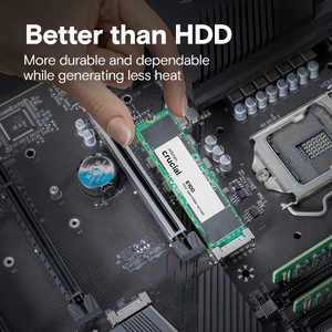 Crucial E100 1TB M.2 2280 PCIe Gen4 NVMe Internal SSD | 5,000 MB/s Read · 4,500 MB/s Write | PCIe Gen4 x4 NVMe · HMB | 80 × 22 × 2.3 mm · 6 g | CT1000E100SSD8