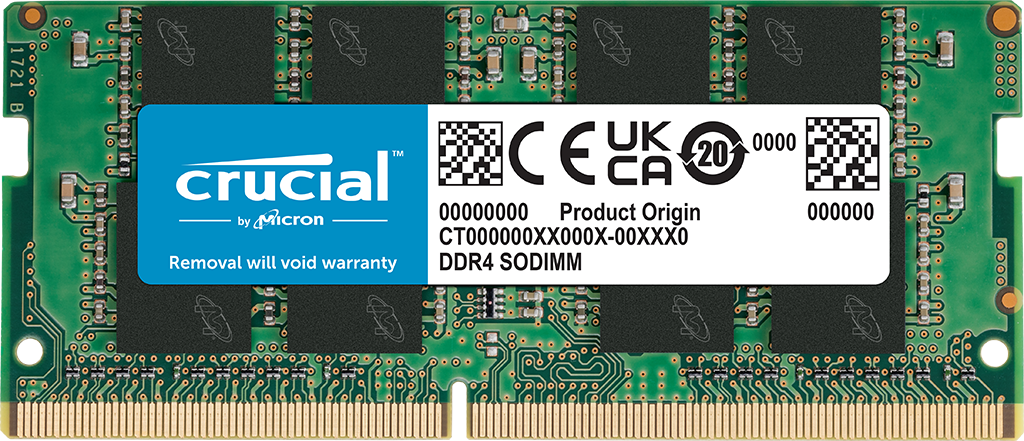 Crucial 32GB Kit (2x16GB) DDR4-3200 SODIMM Laptop Memory CT2K16G4SFRA32A | PC4-25600 | CL22 | 1.2V | 260-Pin Non-ECC Unbuffered | Dual-Channel Matched Pair | Notebook RAM Upgrade | Intel + AMD | Plug & Play