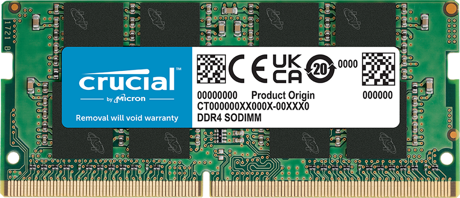 Crucial 32GB Kit (2x16GB) DDR4-3200 SODIMM Laptop Memory CT2K16G4SFRA32A | PC4-25600 | CL22 | 1.2V | 260-Pin Non-ECC Unbuffered | Dual-Channel Matched Pair | Notebook RAM Upgrade | Intel + AMD | Plug & Play