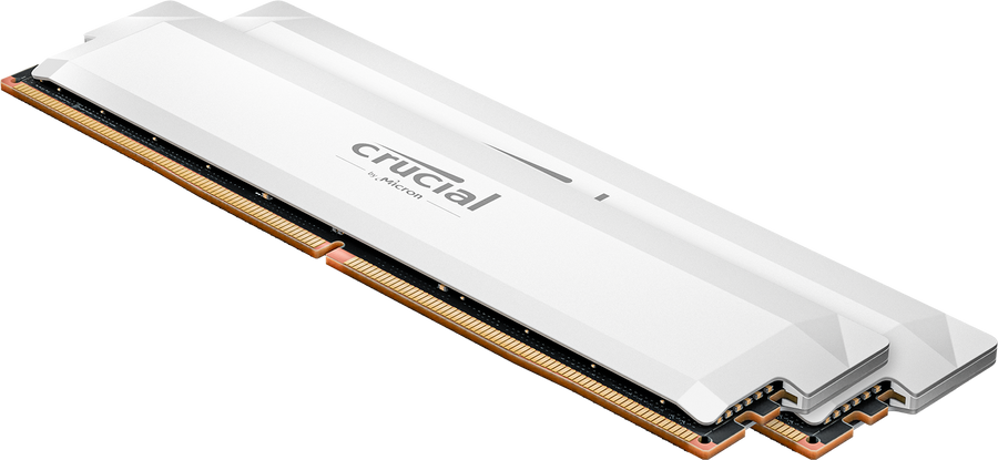 Crucial Pro DDR5 32GB Kit (2x16GB) White Edition | 6000MT/s CL36 | Intel XMP 3.0 Ready | On-Die ECC | Plug-and-Play 4800MT/s | Anodized Aluminum Heat Spreader | Intel 13th-14th Gen + AMD Ryzen 7000+ | Premium White Build Aesthetic