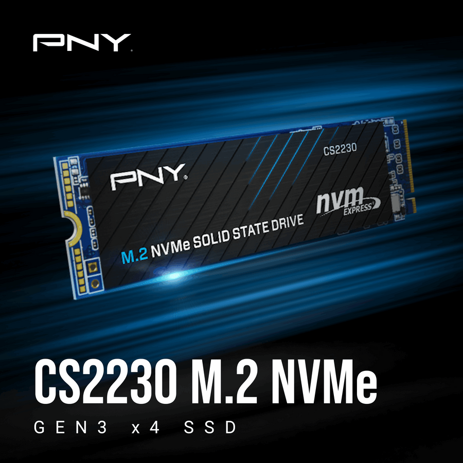 PNY CS2230 500GB M.2 2280 NVMe SSD | PCIe Gen3 x4 | 3300/2500 MB/s | 3D NAND · 1,000,000 h MTBF | 5-Year Limited Warrant