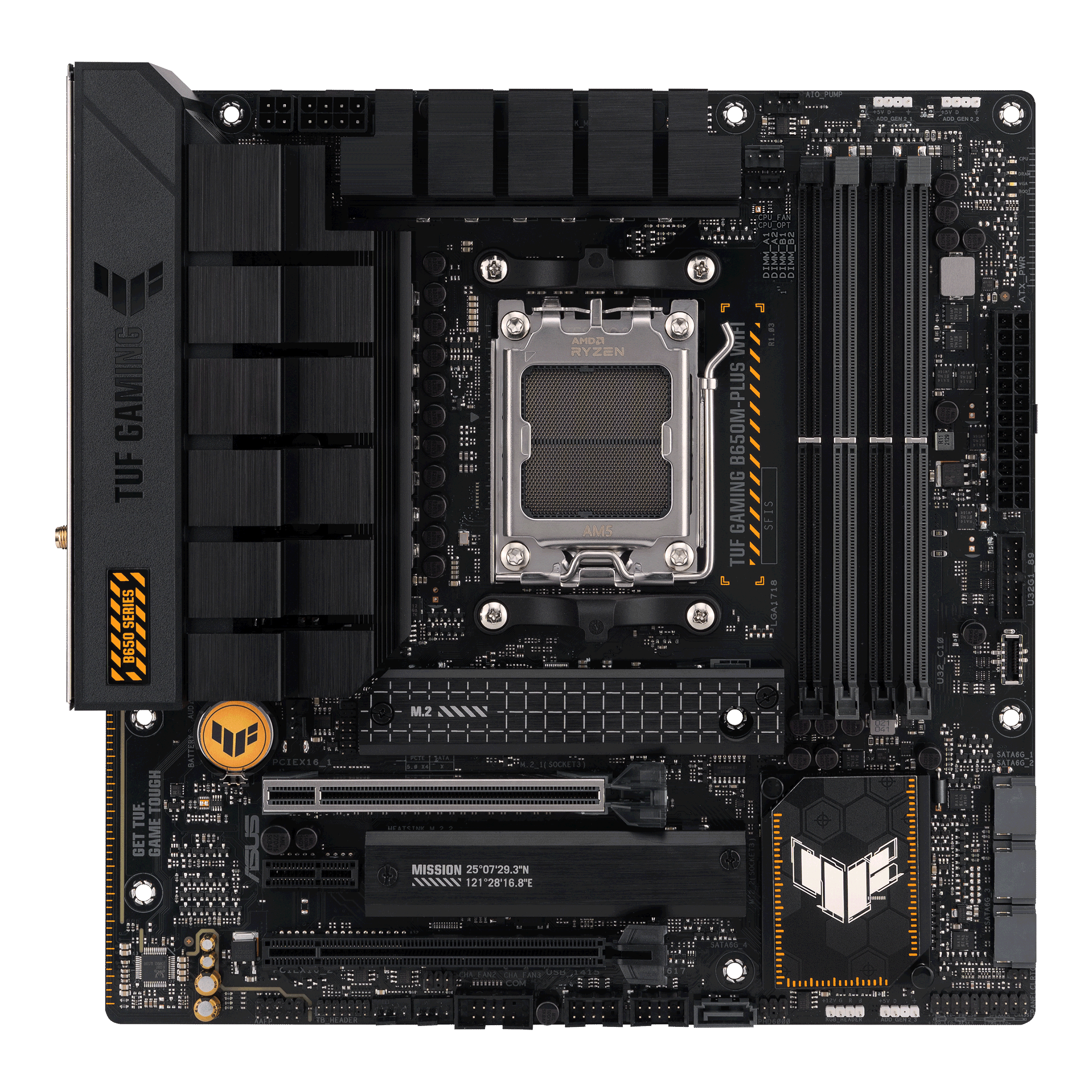 ASUS TUF Gaming B650M-PLUS WiFi | AMD AM5 Micro-ATX Motherboard | DDR5 6400+ | PCIe 5.0 M.2 | Dual M.2 | WiFi 6 | 2.5G LAN | USB 3.2 Gen 2x2 | USB4 Header | For Ryzen 7000/8000/9000 Series
