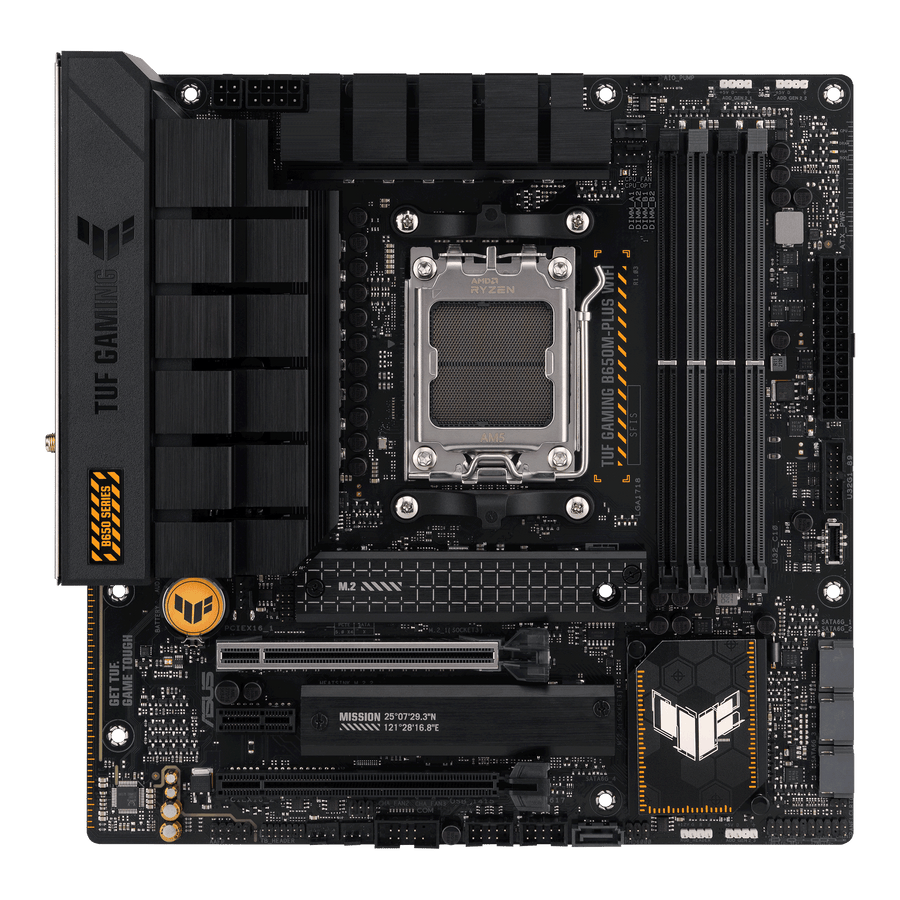 ASUS TUF Gaming B650M-PLUS WiFi | AMD AM5 Micro-ATX Motherboard | DDR5 6400+ | PCIe 5.0 M.2 | Dual M.2 | WiFi 6 | 2.5G LAN | USB 3.2 Gen 2x2 | USB4 Header | For Ryzen 7000/8000/9000 Series