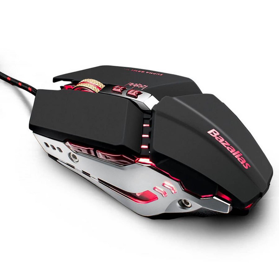 Bazalias V10 Gaming Mouse | USB Wired · Optical | 3200 DPI | 7 Buttons | LED Breathing Light · Metal Base | White
