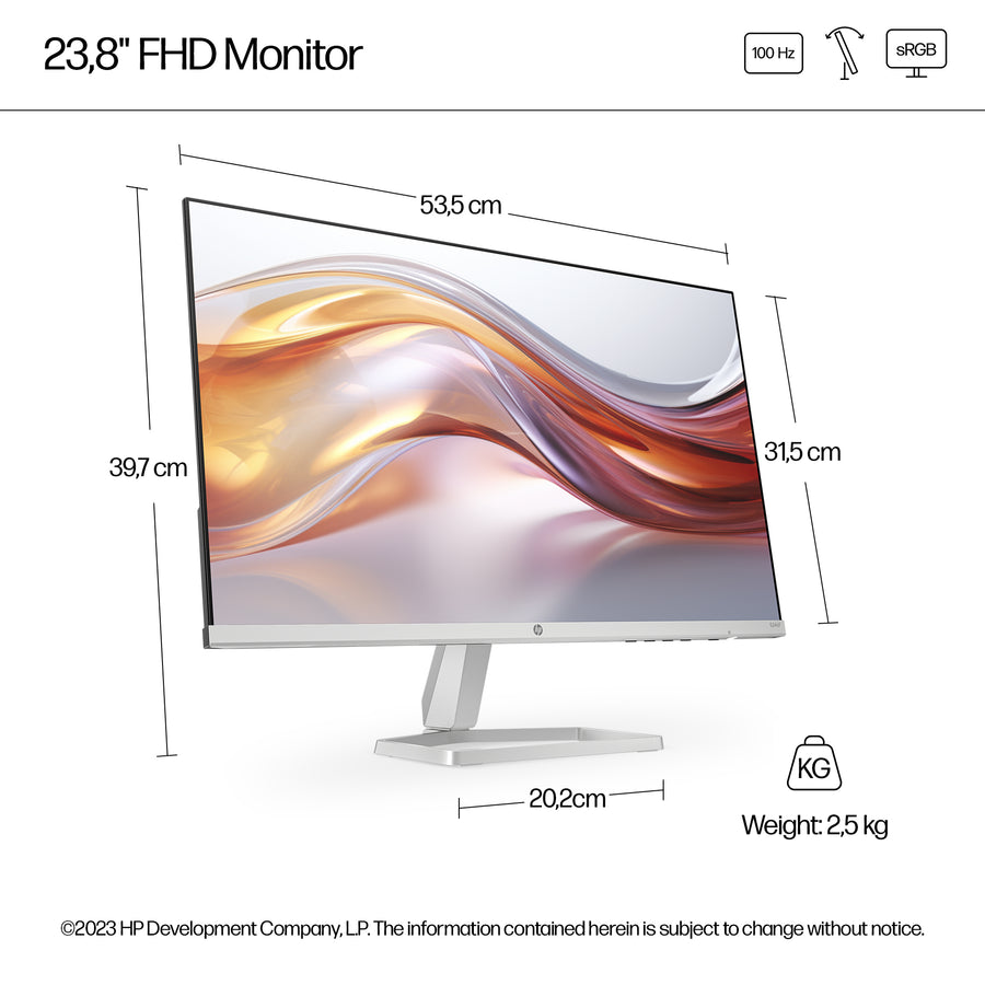 HP Series 5 524sa | 23.8" Gaming Monitor | Full HD | 100Hz | IPS | 99% sRGB | HDMI + VGA