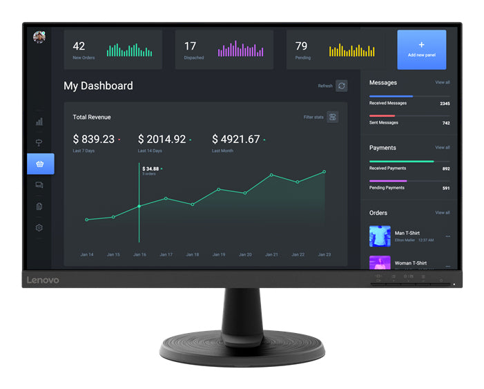 Lenovo D24-40 60 23.8-Inch Monitor | 75Hz | VA Panel
