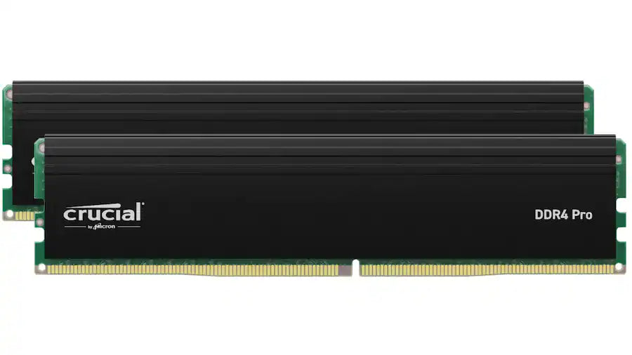 Crucial Pro DDR4 16GB Single Stick Black | 3200MHz CL22 | JEDEC Standard | Low-Profile Aluminum Heat Spreader | 1.2V Energy Efficient | Dual Rank 2Rx8 | 288-Pin UDIMM | Universal Intel + AMD Compatibility | Premium Pro Series