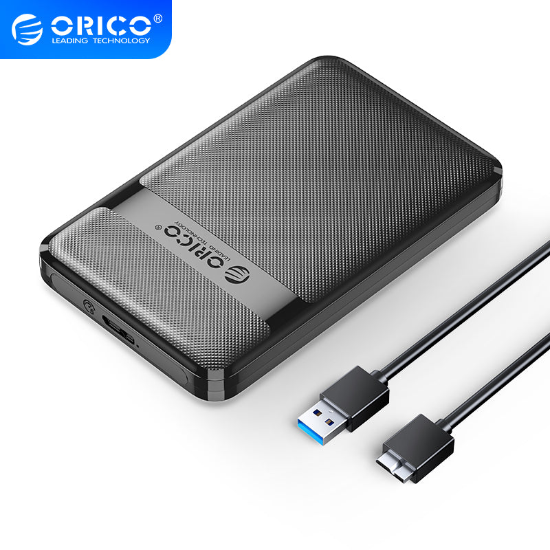 ORICO 2577U3-V1 2.5-inch SATA HDD/SSD Enclosure | USB 3.0 Micro-B · 5 Gbps | 7–9.5 mm Drives · Up to 6TB | ABS · Tool-Fr