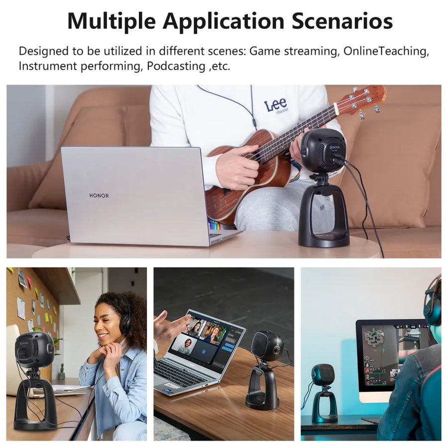 BOYA BY-CM6 USB Microphone | Cardioid Pickup | Plug and Play USB-A · USB-C | Gain · Volume · Mute Controls | Real-Time M