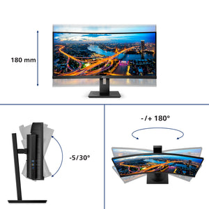 Philips 345B1C 34-Inch Ultrawide Curved Gaming Monitor | UWQHD 3440x1440 | 100Hz | IPS Panel | HDMI + DisplayPort | Height Adjustable | Black | ملاحظة: خط خفيف في نص الشاشة