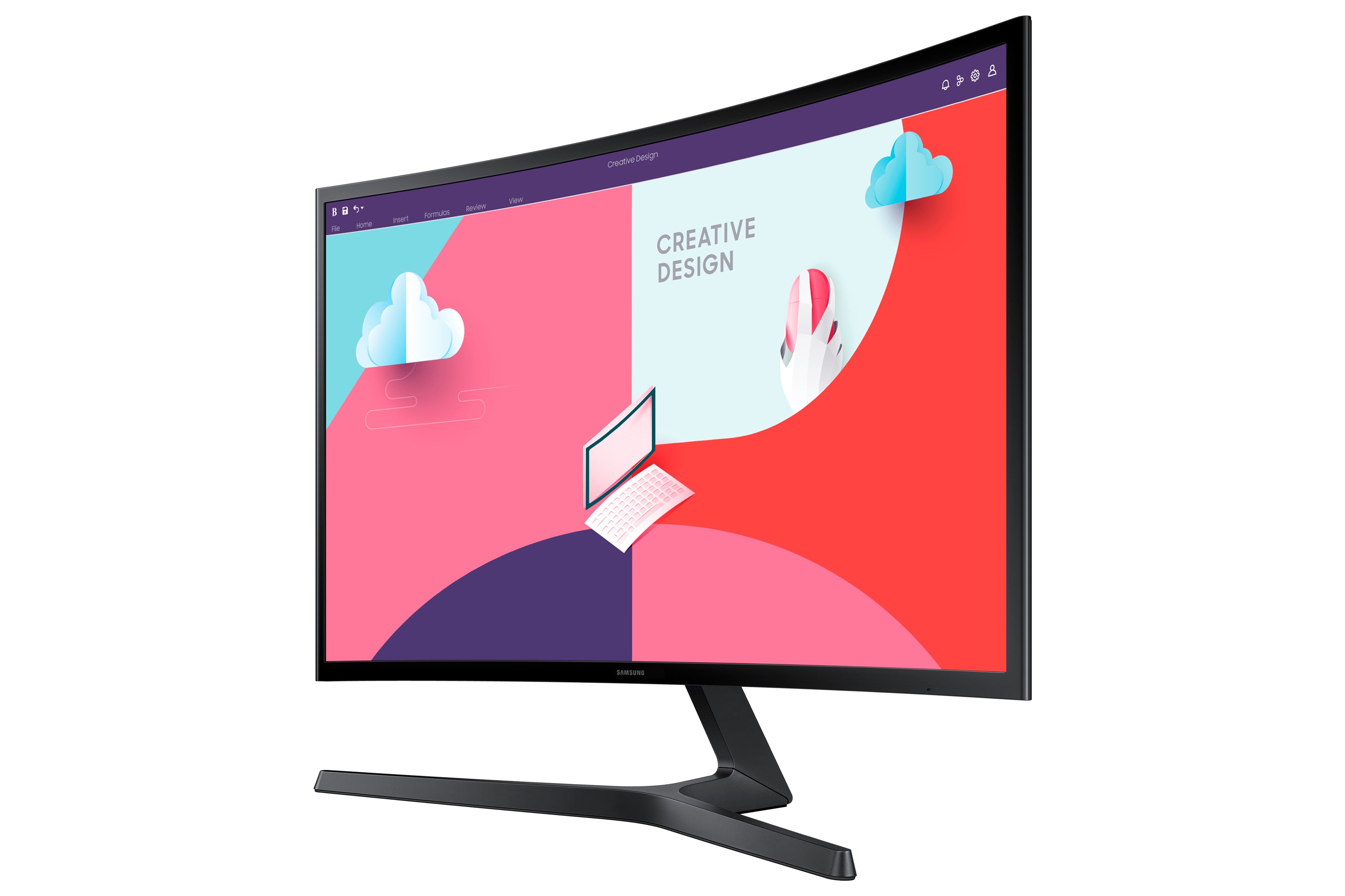 Samsung 27-Inch Curved Monitor | Full HD 1920x1080 | 75Hz | 4ms | VA Panel 1800R | FreeSync | ملاحظة: new