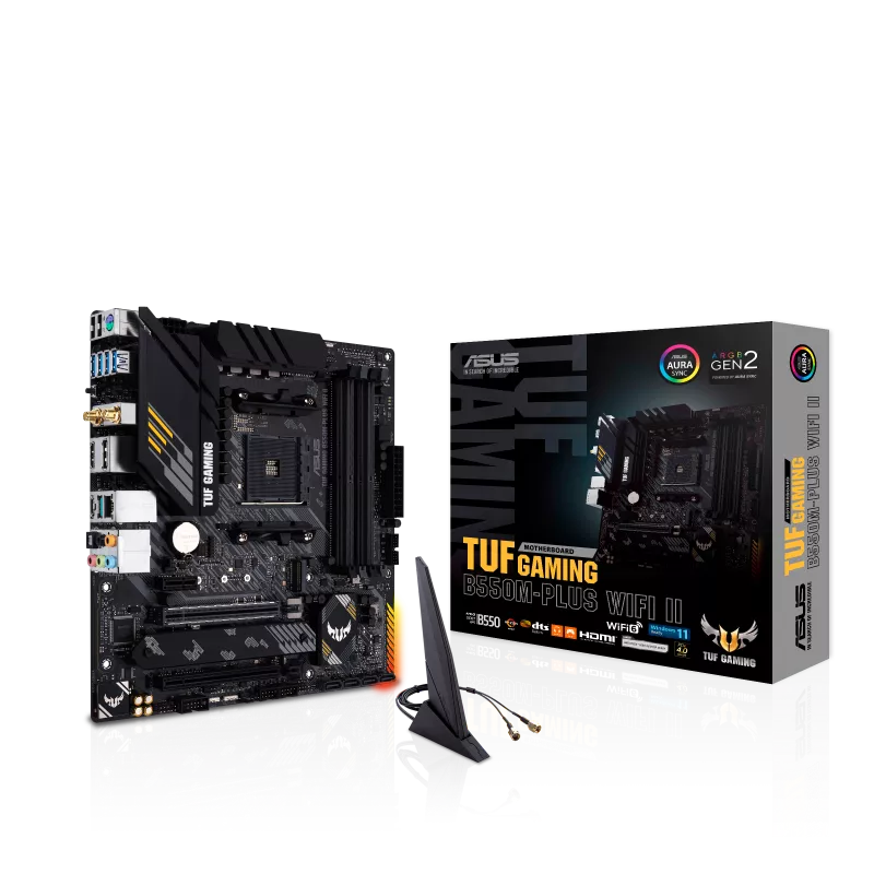 ASUS TUF Gaming B550M-PLUS WiFi II | AMD AM4 Micro-ATX Motherboard | DDR4 4866+ | PCIe 4.0 | Dual M.2 | WiFi 6 | 2.5G LAN | For Ryzen 5000/3000 Series
