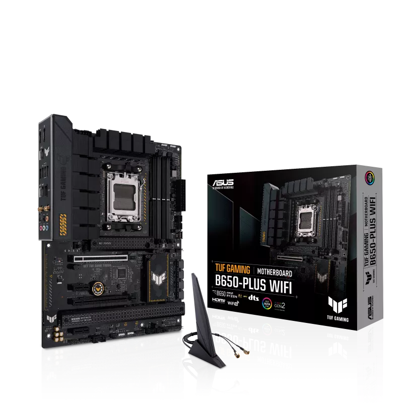 ASUS TUF Gaming B650-PLUS WiFi | AMD AM5 ATX Motherboard | DDR5 | PCIe 5.0 M.2 | 3× M.2 | WiFi 6 | USB 3.2 Gen 2x2 Type-C | For Ryzen 7000/8000/9000