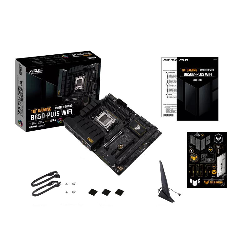 ASUS TUF Gaming B650-PLUS WiFi | AMD AM5 ATX Motherboard | DDR5 | PCIe 5.0 M.2 | 3× M.2 | WiFi 6 | USB 3.2 Gen 2x2 Type-C | For Ryzen 7000/8000/9000