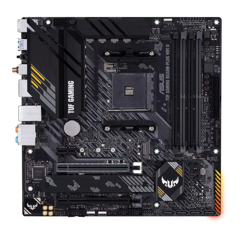 ASUS TUF Gaming B550M-PLUS WiFi II | AMD AM4 Micro-ATX Motherboard | DDR4 4866+ | PCIe 4.0 | Dual M.2 | WiFi 6 | 2.5G LAN | For Ryzen 5000/3000 Series
