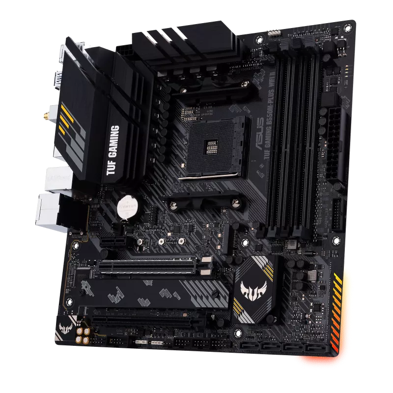 ASUS TUF Gaming B550M-PLUS WiFi II | AMD AM4 Micro-ATX Motherboard | DDR4 4866+ | PCIe 4.0 | Dual M.2 | WiFi 6 | 2.5G LAN | For Ryzen 5000/3000 Series