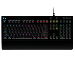 Logitech G213 Prodigy Gaming Keyboard | Tactile Mech-Dome Keys | 4mm Travel, 50g Actuation | 5-Zone LIGHTSYNC RGB, 16.8M Colours | Dedicated Media Controls | Spill-Resistant to 60ml | Integrated Palm Rest | USB Wired, 1.8m Cable