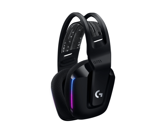 Logitech G733 LIGHTSPEED Wireless RGB Gaming Headset | 40mm PRO-G Drivers | LIGHTSPEED Wireless up to 20m | 29+ Hour Battery | Detachable Cardioid Boom Mic | DTS Headphone:X 2.0 | 2-Zone LIGHTSYNC RGB | 278g Ultra-Light | Black