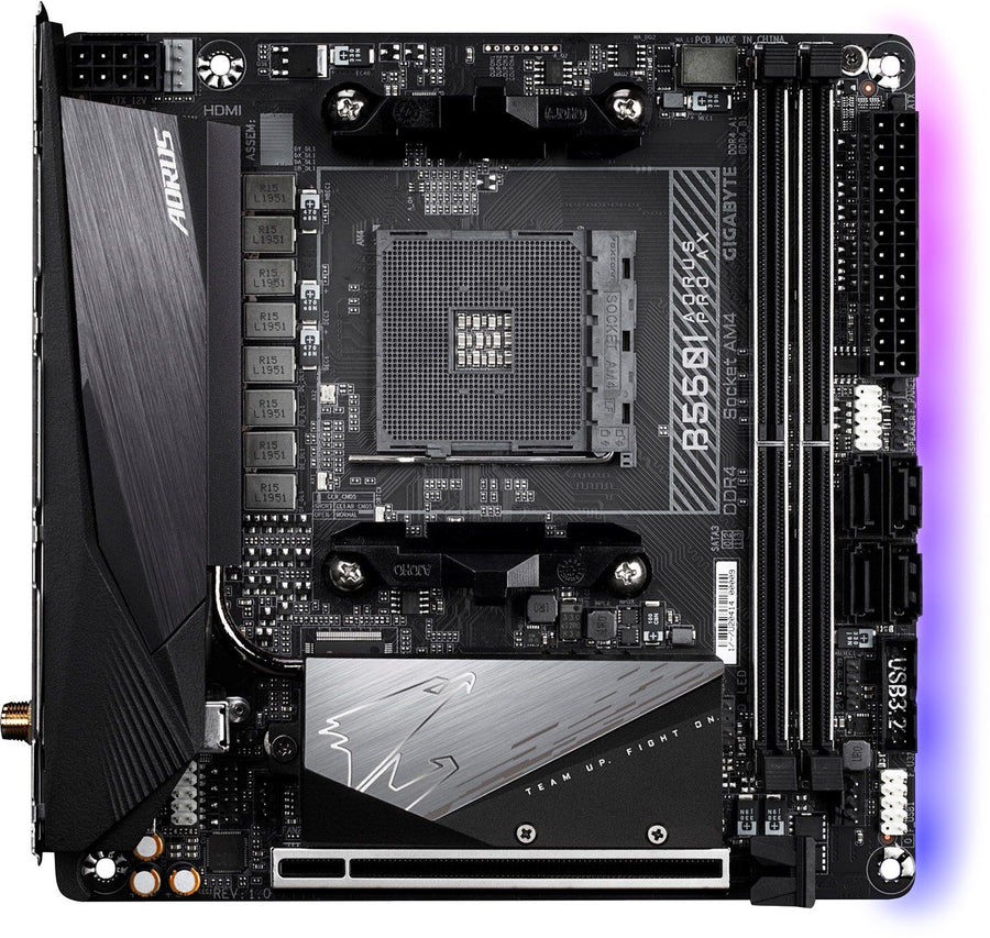 GIGABYTE B550I AORUS Pro AX | AMD AM4 Mini-ITX Motherboard | DDR4 5300+ | PCIe 4.0 | Dual M.2 | WiFi 6E | 2.5G LAN | USB 3.2 Gen 2 Type-C | For Ryzen 3000/4000/5000 Series | Small Form Factor PC
