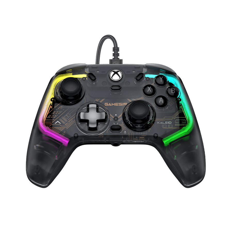 GameSir Kaleid K1 Wired Xbox Controller — transparent RGB shell