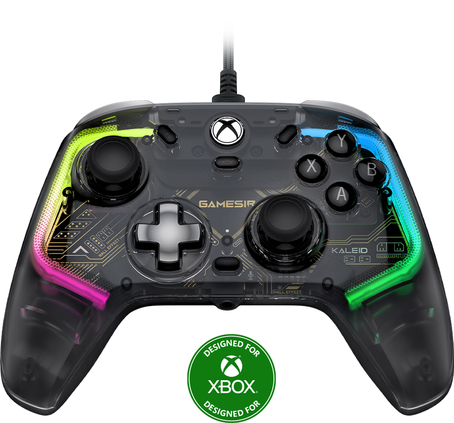 GameSir Kaleid K1 Wired Xbox Controller | Hall Effect Sticks · Triggers | RGB · Transparent Shell | 3 m Detachable USB-C