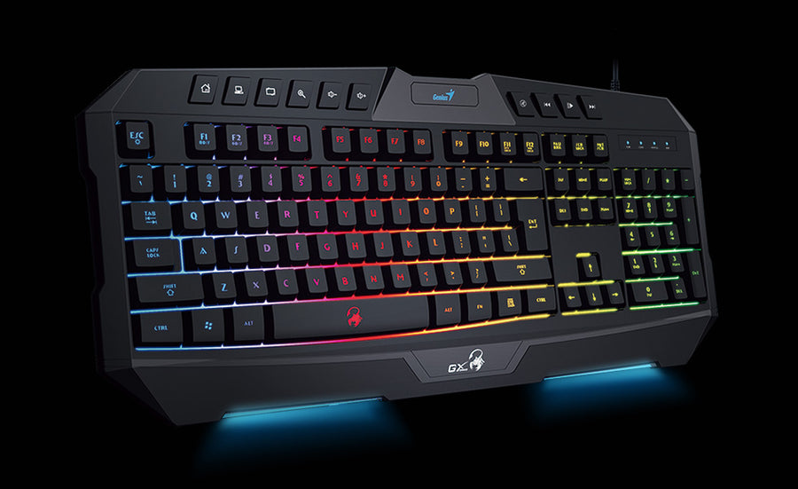 Genius Scorpion K20 Gaming Keyboard | 7-Colour Backlight · 4 Lighting Modes | 26-Key Anti-Ghosting | 10 Multimedia Keys 