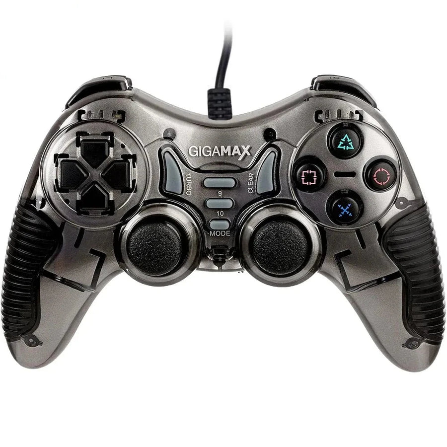 Gigamax Plus 6060 Double Wired Gamepad | 2 Controllers · Single USB Connector | Dual Analog Sticks · 8-Way D-Pad | Turbo