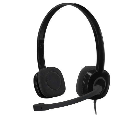 Logitech H151 Stereo Headset | Single 3.5mm Jack · 1.8m Cable | 20Hz–20kHz · 22 Ohm | Rotating Noise-Cancelling Boom Mic