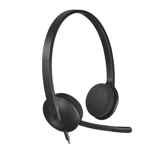 Logitech H340 USB Computer Headset | USB-A Plug-and-Play | Noise-Cancelling Rotating Boom Mic | 20Hz-20kHz Stereo | 1.8m