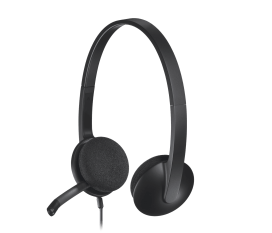 Logitech H340 USB Computer Headset | USB-A Plug-and-Play | Noise-Cancelling Rotating Boom Mic | 20Hz-20kHz Stereo | 1.8m