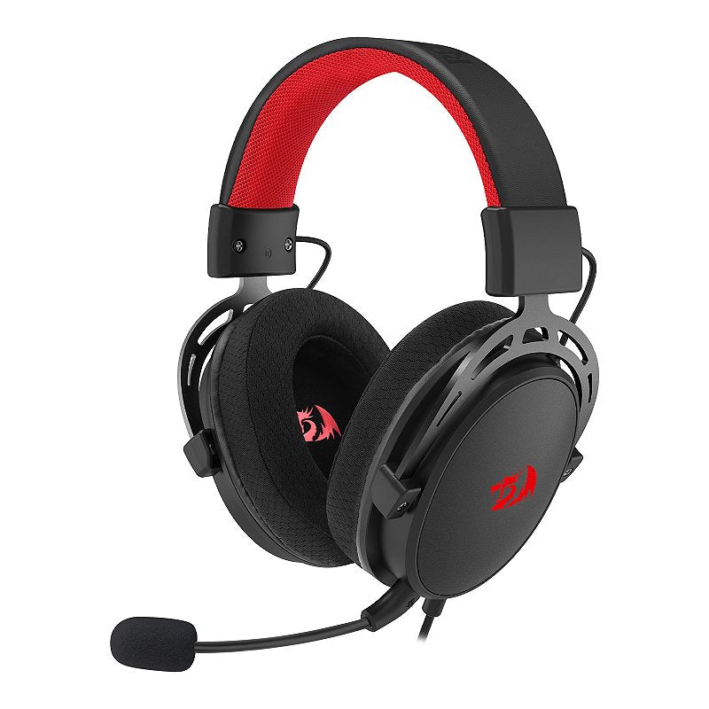 Redragon H541 Cragblade Wired Gaming Headset | 53mm Drivers | 20Hz-20kHz | 32Ω | 3.5mm Connection with 2m Cable + Y-Splitter | Removable Omni-Directional Microphone | In-Line Mute Control | Sports Mesh Ear Pads | 276g
